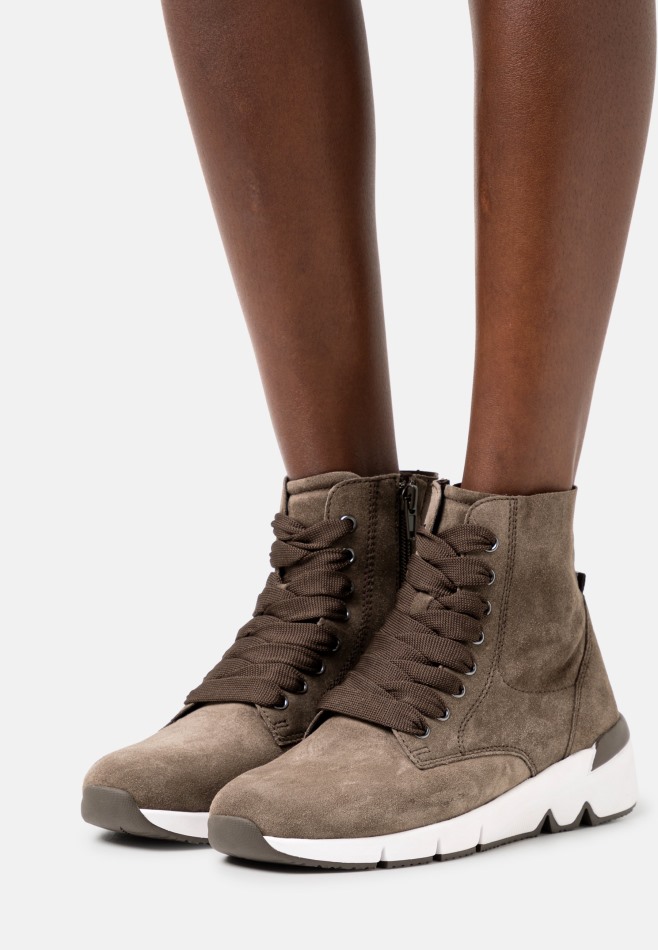 Gabor Nude Foncé/beige | Bottines à Lacets Exclusives